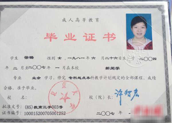 北京大学毕业证图片原图