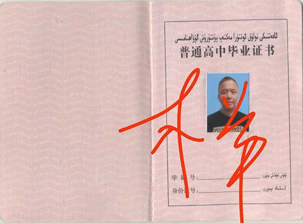 新疆2000年高中毕业证内页(1)